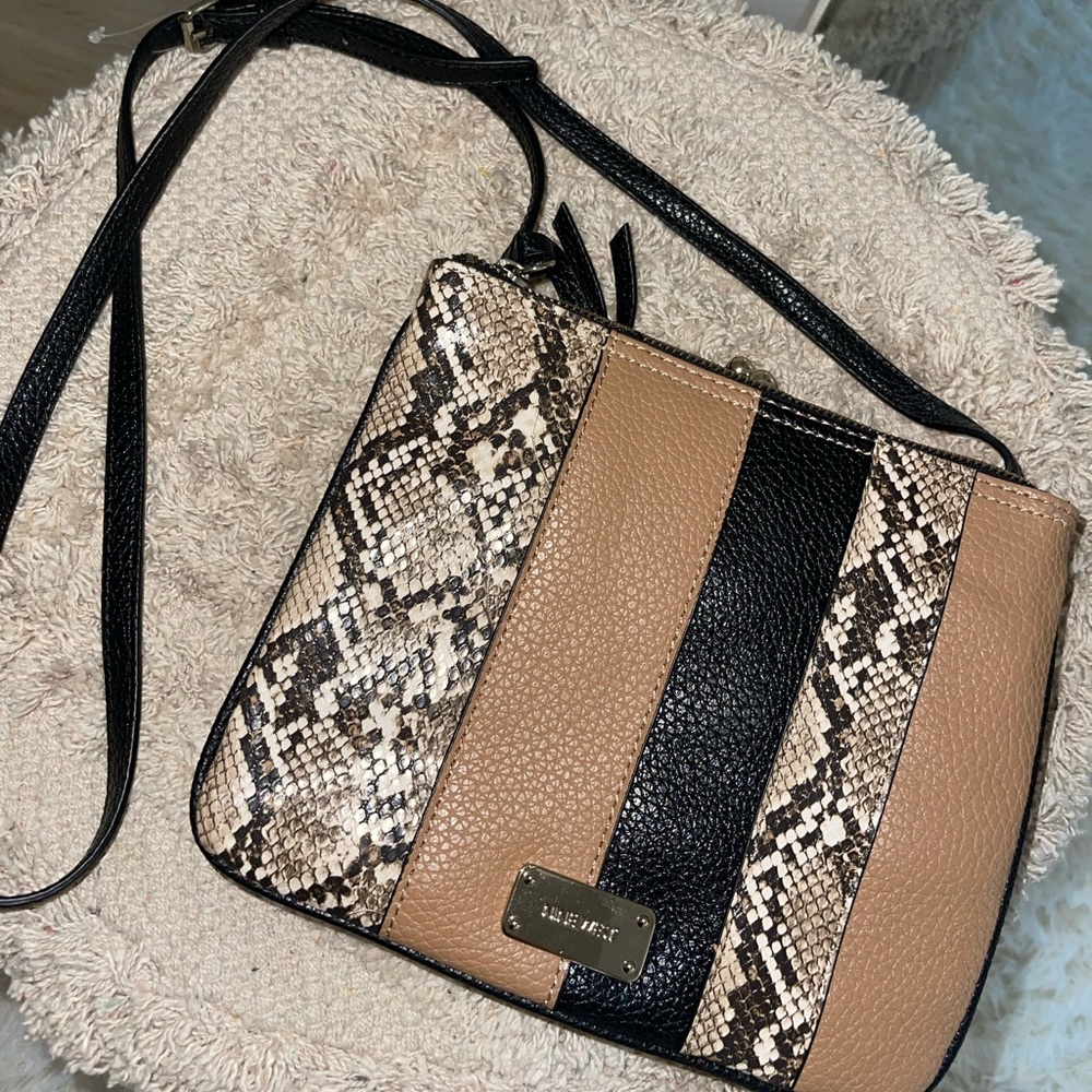 Reptile Nude/Black Crossbody Bag